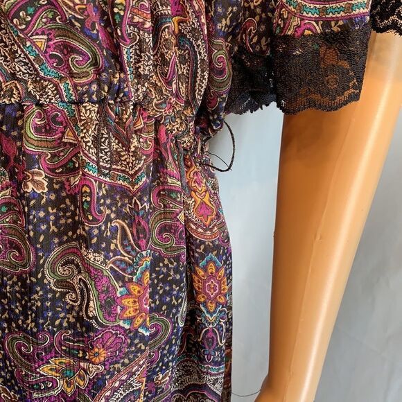 XHilaration Dress With Attached Slip Belt Loops Abstract Design Scoop Neck Large - Picture 3 of 15